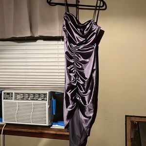 Windsor store slate lavender silky Rouched dress!